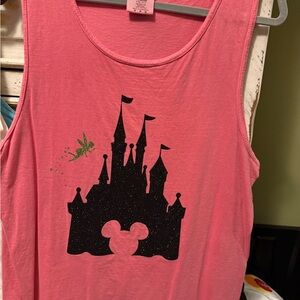 Disney Pink and Black Castle Tank Top
